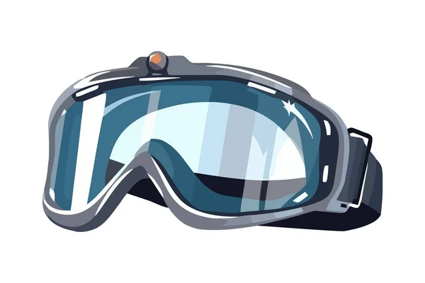 Gray Sport Goggles Winter Sports Isolated — Stock Vector