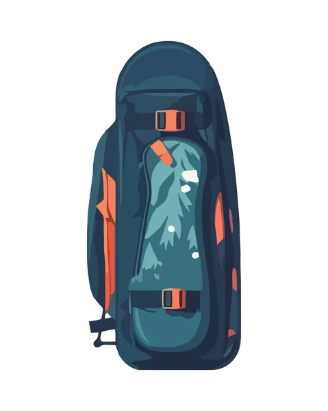 Backpacker Πεζοπορία Βουνό Περιπέτεια Στο Περιβάλλον Της Φύσης Απομονωμένη — Διανυσματικό Αρχείο