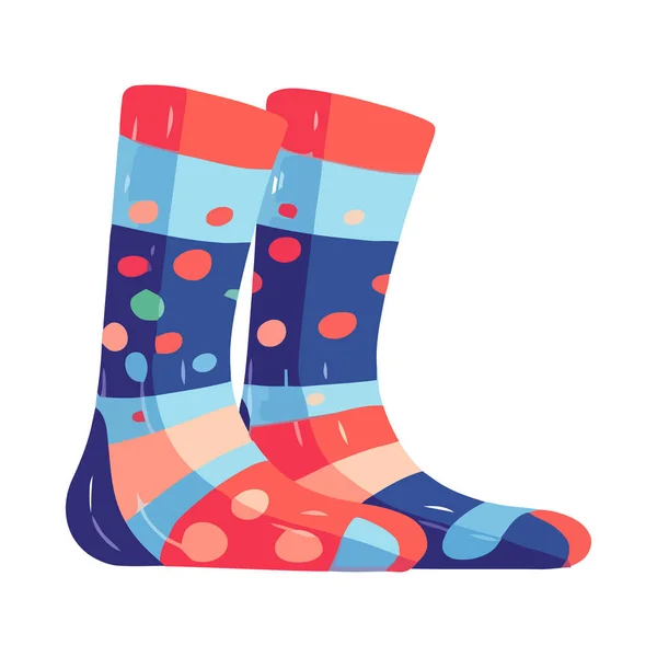 Kış Çorap Koleksiyonu Çizgili Sıcak Izole — Stok Vektör