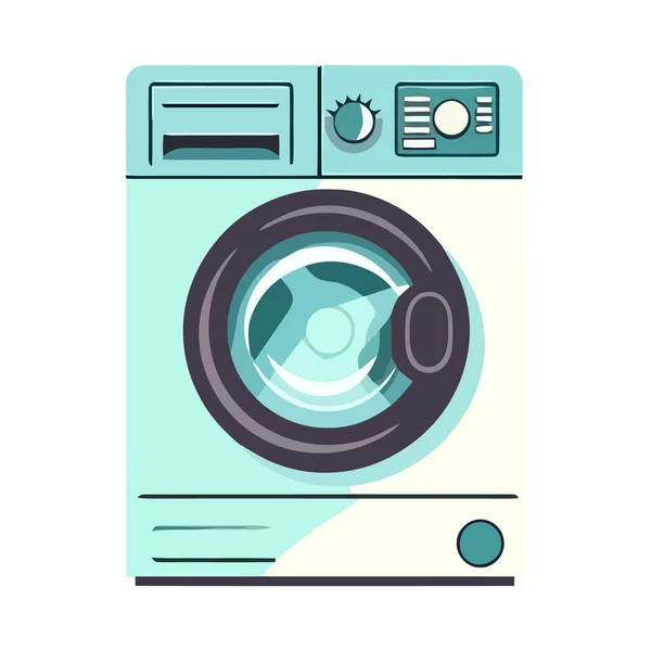 Máquina Lavar Roupa Moderna Lavanderia Símbolo Isolado — Vetor de Stock