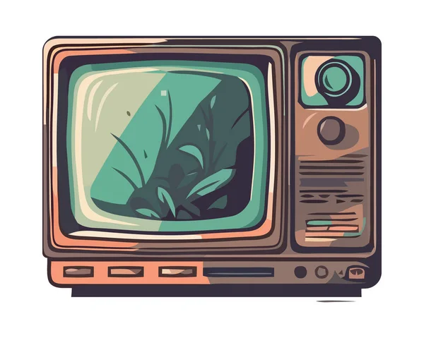 Televisão Antiga Quebrado Design Único Objeto Isolado — Vetor de Stock