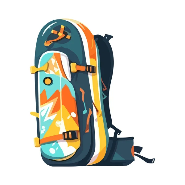 アドベンチャーバックパックは ハイキングや探検の旅を象徴する — ストックベクタ