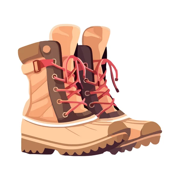 远足靴象征着在与世隔绝的自然环境中的冒险 — 图库矢量图片