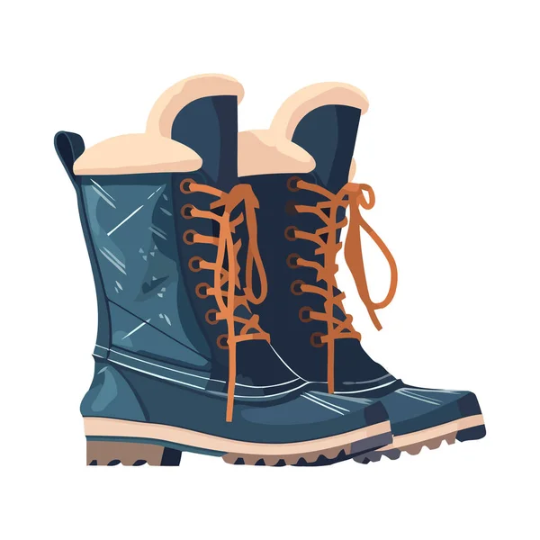 Walking Winter Military Style Boots Isolated — Stock Vector