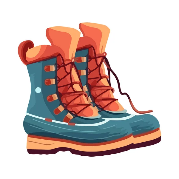 Sporty Winter Boots Hiking Adventure Isolated — Stock Vector