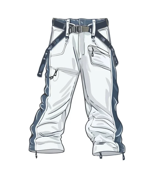 ポケット付きデニムパンツ 現代的なデザインが分離 — ストックベクタ