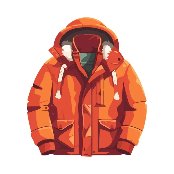 オレンジ冬ジャケットアクセサリーアイコン孤立 — ストックベクタ