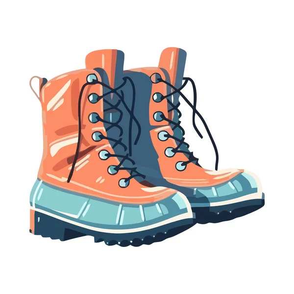 Par Zapatos Deportivos Azules Con Cordones Aislados — Vector de stock