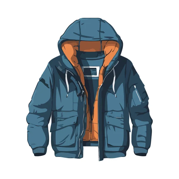 Дизайн Зимней Куртки Мужской Коллекции Одежды Изолирован — стоковый вектор