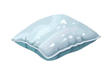 Yumuşak mavi kar yastığı, kış gevşeme ikonu izole