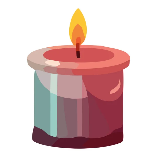 燃烧的蜡烛象征着孤立的爱和庆祝 — 图库矢量图片