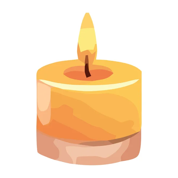 Αναμμένο Κερί Συμβολίζει Γιορτή Της Αγάπης Και Της Πνευματικότητας Απομονωμένη — Διανυσματικό Αρχείο