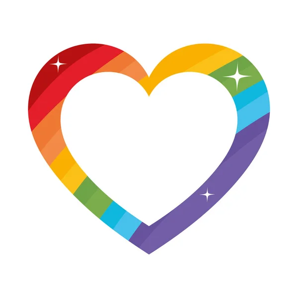 Heart Love Lgtbiq Flag Frame Isolated — Stock Vector