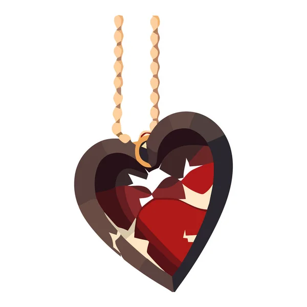 Chaîne Forme Coeur Symbolise Amour Romance Isolé — Image vectorielle