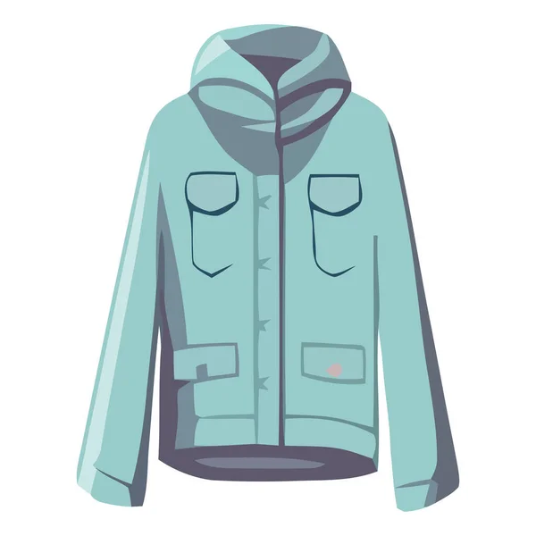 Модные Мужчины Зимнее Пальто Несколькими Карманами Изолированы — стоковый вектор