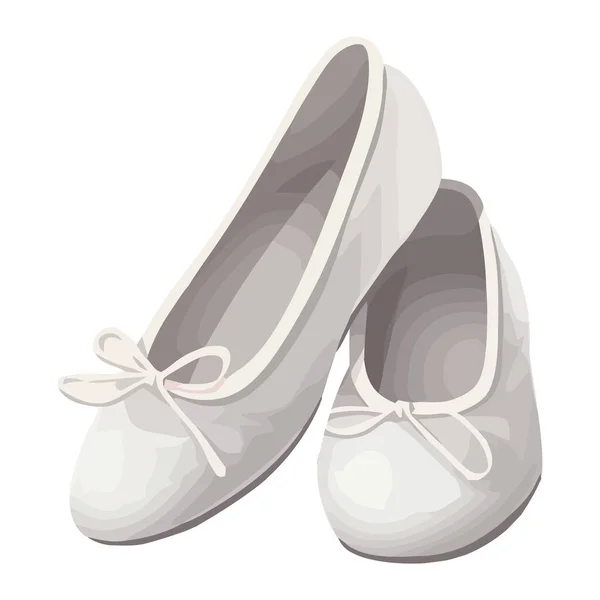 Elegante Ícone Sapatos Brancos Isolados — Vetor de Stock