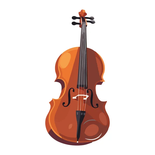 Musiciens Classiques Jouant Des Instruments Cordes Dans Orchestre Symphonique Isolé — Image vectorielle