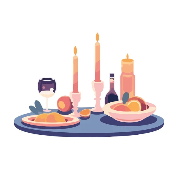Καμμένο Κερί Συμβολίζει Τον Εορτασμό Της Αγάπης Και Του Ρομαντισμού — Διανυσματικό Αρχείο