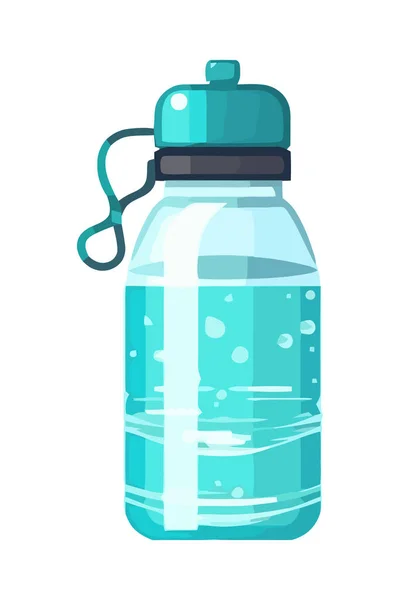 Органическая Питьевая Вода Пластиковой Конструкции Бутылки Изолированы — стоковый вектор