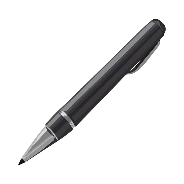 Μαύρο Στυλό Διαρκείας Λευκό Απομονωμένο — Διανυσματικό Αρχείο