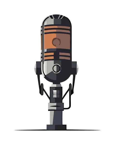Icône Périphérique Audio Microphone Orange Isolé — Image vectorielle