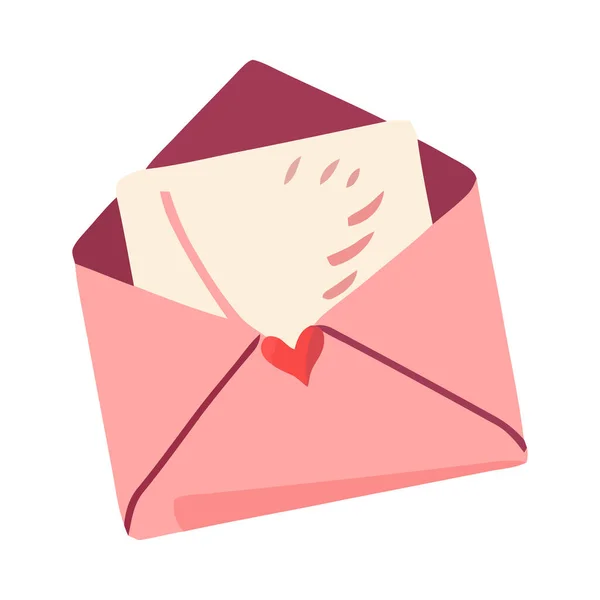 Invio Amore Mail Simbolo Romanticismo Isolato — Vettoriale Stock