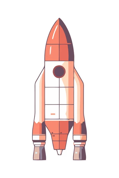 Футуристичний Космічний Корабель Рожева Ікона Ізольовані — стоковий вектор