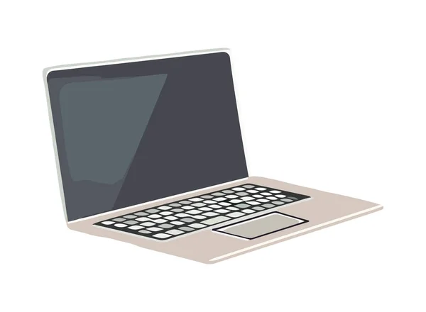 Nowoczesny Laptop Białym Bezprzewodowej Technologii Izolowane — Wektor stockowy