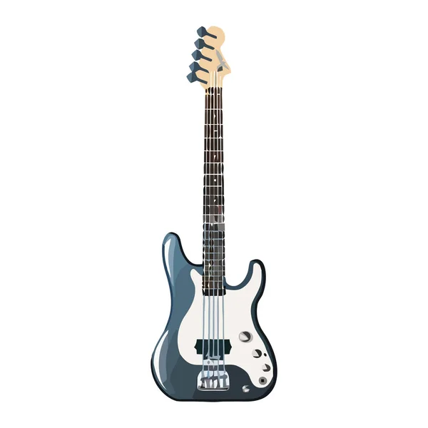 Guitarra Eléctrica Azul Icono Del Instrumento Musical Aislado — Vector de stock