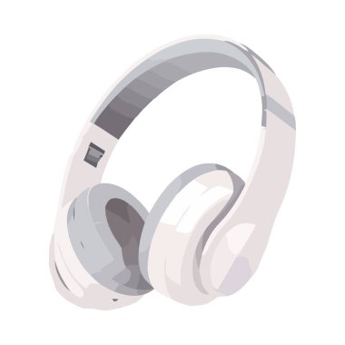 Modern kulaklıklar izole edilmiş teknoloji simgesini sembolize ediyor