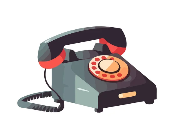 Telefone Rotativo Antigo Símbolo Comunicação Nostalgia Isolado — Vetor de Stock