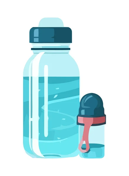 透明的塑料水瓶隔离 — 图库矢量图片