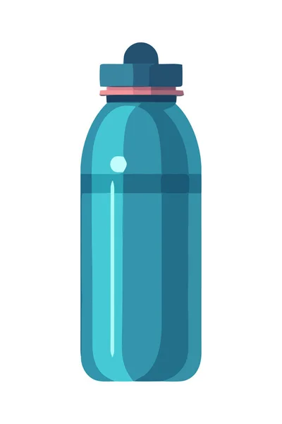 Transparente Flasche Mit Blauer Flüssigkeit Isoliert — Stockvektor