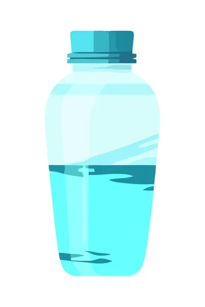 Transparente Flasche Gereinigten Trinkwassers Isoliert — Stockvektor