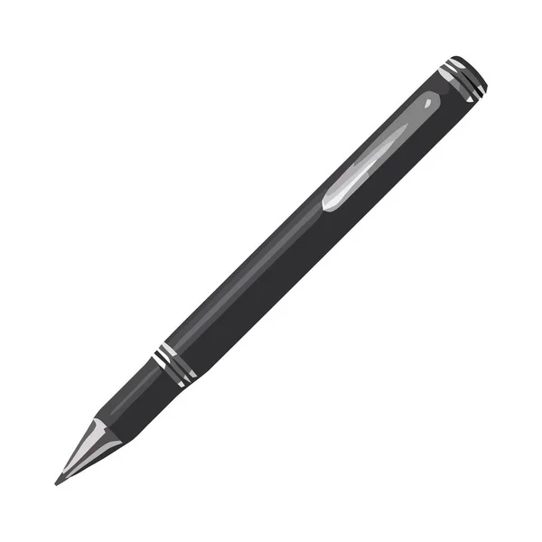 Schwarze Farbe Kugelschreiber Versorgung Symbol Isoliert — Stockvektor