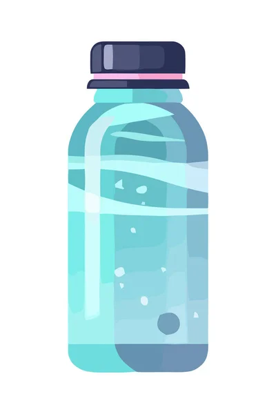 Frisches Blaues Wasser Glasflasche Symbol Isoliert — Stockvektor