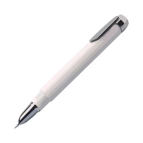 White Fountain Pen Elegant Style Isolated — Stock Vector