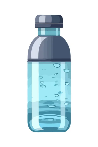 Прозора Пляшка Ліків Синьою Рідкою Ілюстрацією Ізольована — стоковий вектор