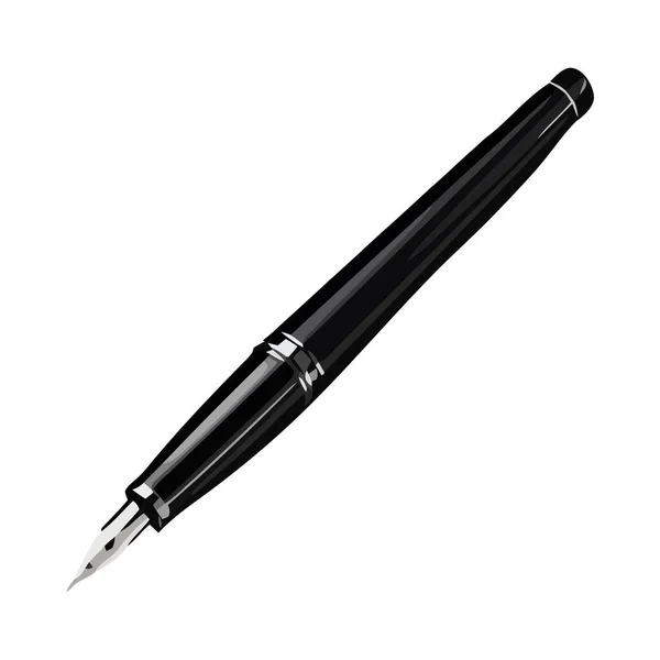 Черные Чернила Выделенные Старинной Ручки Фонтана — стоковый вектор