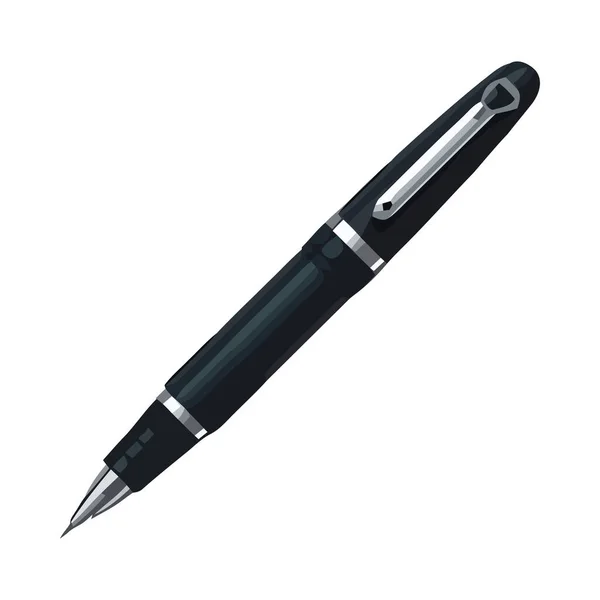 Металлическая Шариковая Ручка Элегантным Стилем Изолированы — стоковый вектор