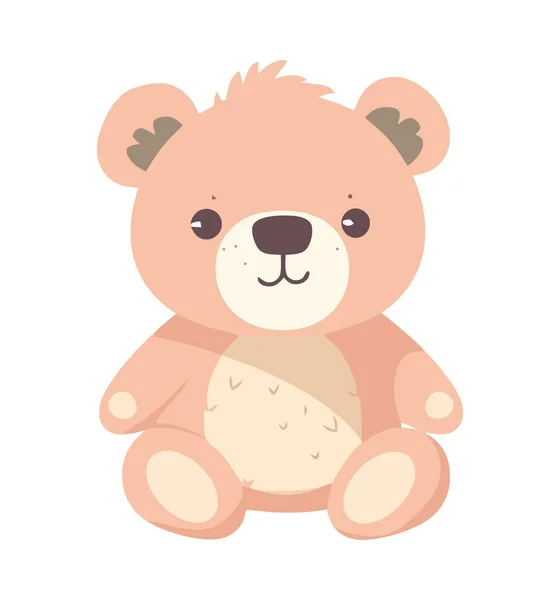 Веселий Рожевий Ведмідь Плюшевої Іграшки Ізольовані — стоковий вектор