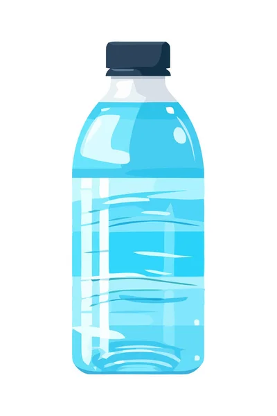 Blauwe Plastic Fles Houdt Gezuiverd Water Pictogram Geïsoleerd — Stockvector