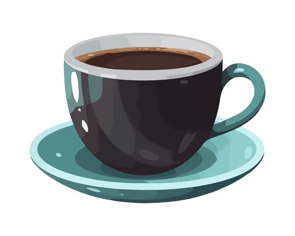 Gurmánský Hrnek Kávu Párou Čokoládou Izolovaný — Stockový vektor