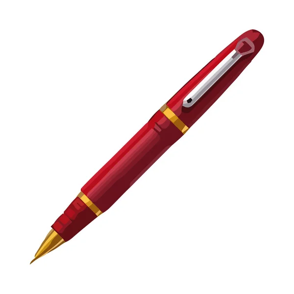 Metallic Pen Creëert Handtekening Pictogram Geïsoleerd — Stockvector