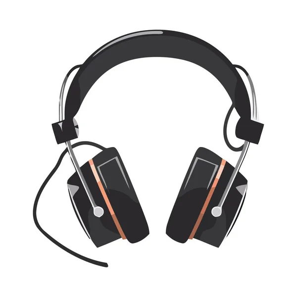 Écouteurs Symbolisent Technologie Écoute Personnelle Isolé — Image vectorielle