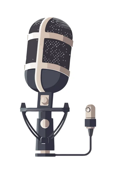 Icône Professionnelle Dispositif Audio Microphone Isolé — Image vectorielle