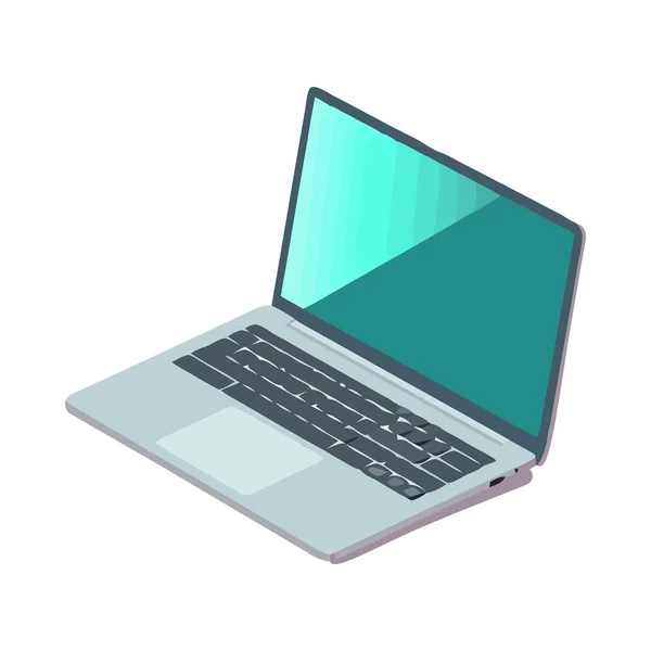 Современный Ноутбук Символизирует Успех Бизнесе Изолированы — стоковый вектор