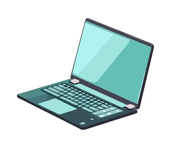 Σύγχρονη Laptop Gadget Συσκευή Εικονίδιο Απομονωμένο — Διανυσματικό Αρχείο
