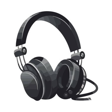 siyah Modern kulaklık aygıtı simgesi izole edildi