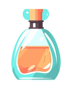 Sarı sıvı etiketli şeffaf cam şişe.